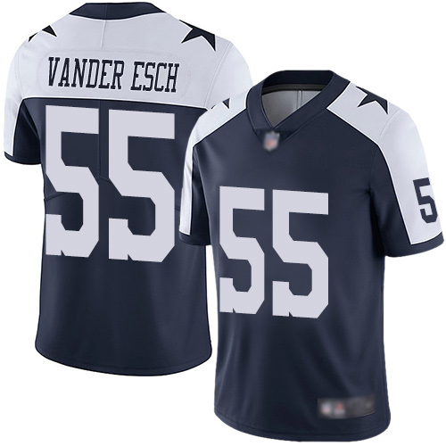 Men Dallas Cowboys Limited Navy Blue Leighton Vander Esch Alternate #55 Vapor Untouchable Throwback NFL Jersey